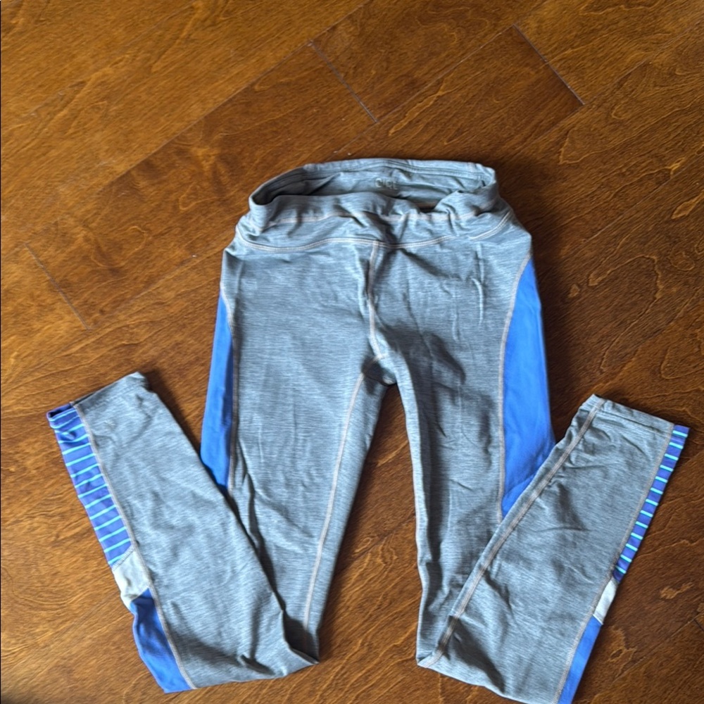Athleta Blue and Gray Leggings with Slim Fit